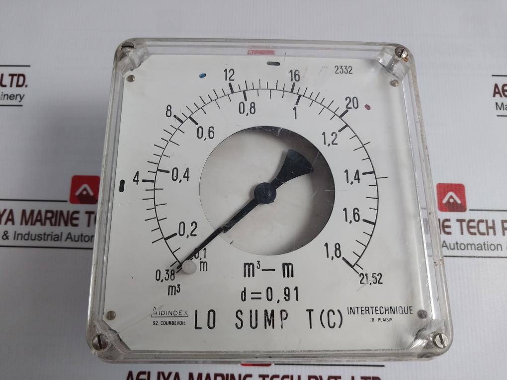 Airindex Analog Level Indicator Intertechnique 0.1-1.8 M