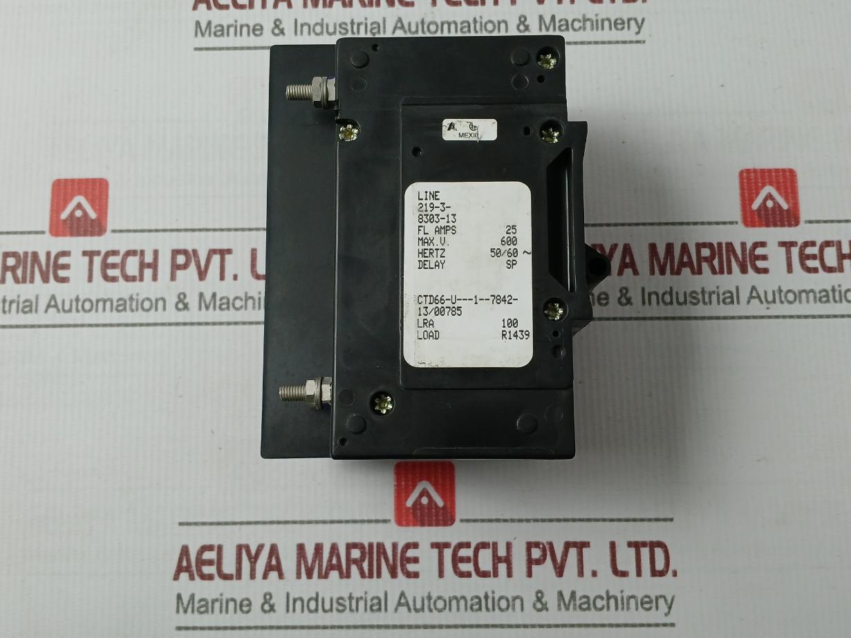 Airpax 219-3-8303-13 Hydraulic Magnetic Circuit Breaker 600V Max 50/60Hz