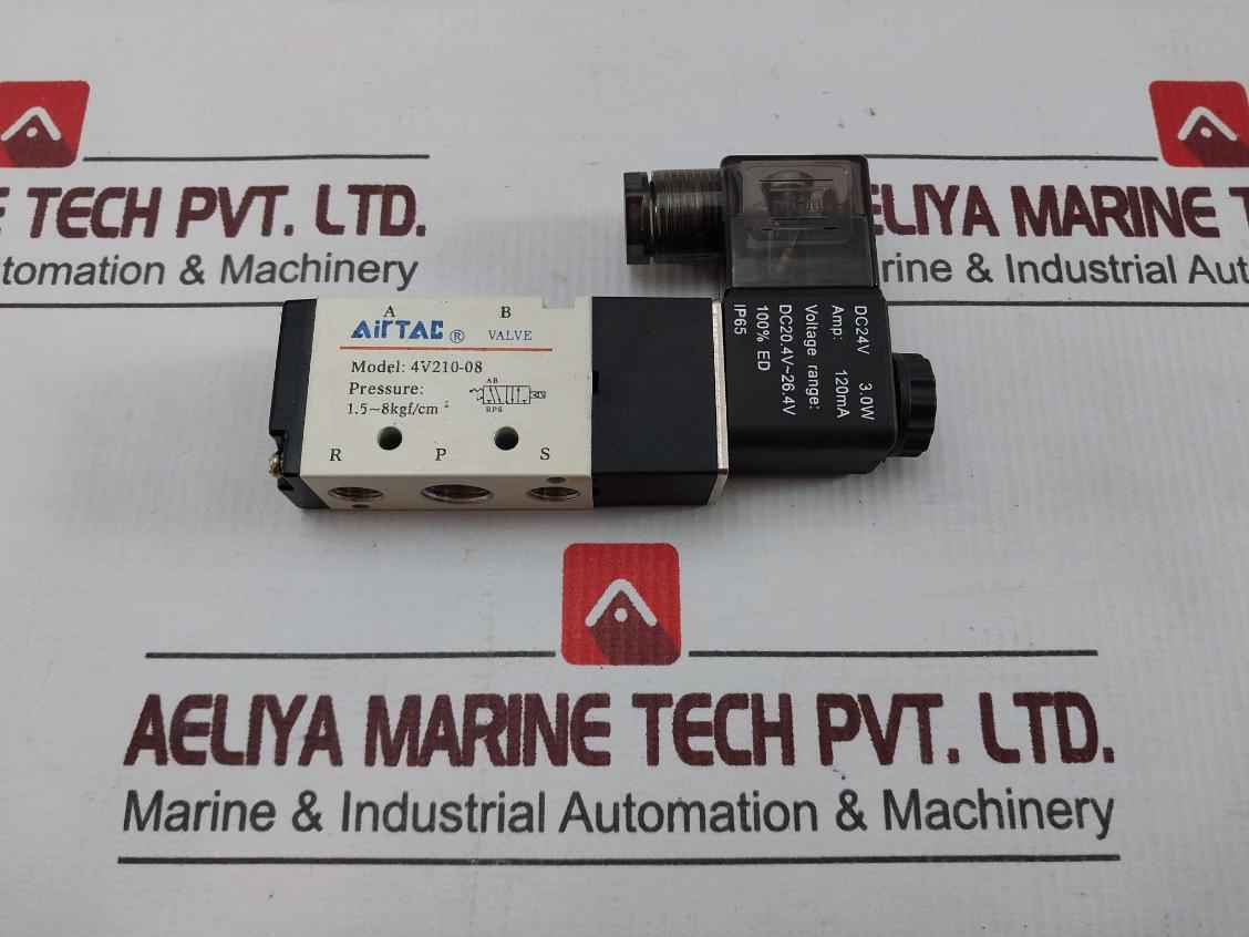 Airtac 4V210-08 Solenoid Valve 1.5~8Kgf/Cm2 Dc24V 3.0W 120Ma