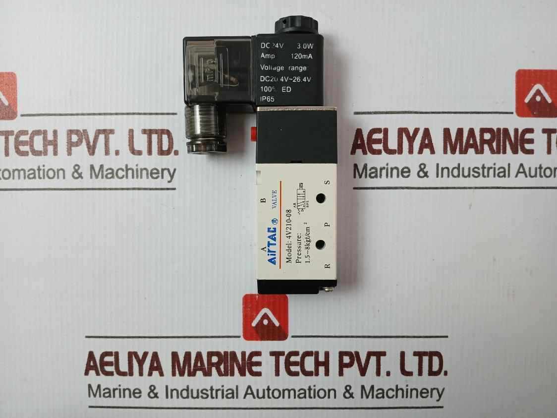 Airtac 4V210-08 Solenoid Valve Dc24V 3.0W 120 Ma 1.5-8Kgf/Cm2