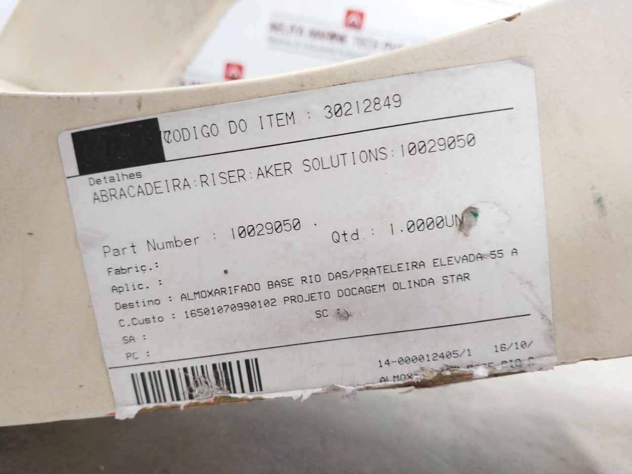 Aker 10029050 Solution Clamp F/ Application Riser Model 4500098629-10-001