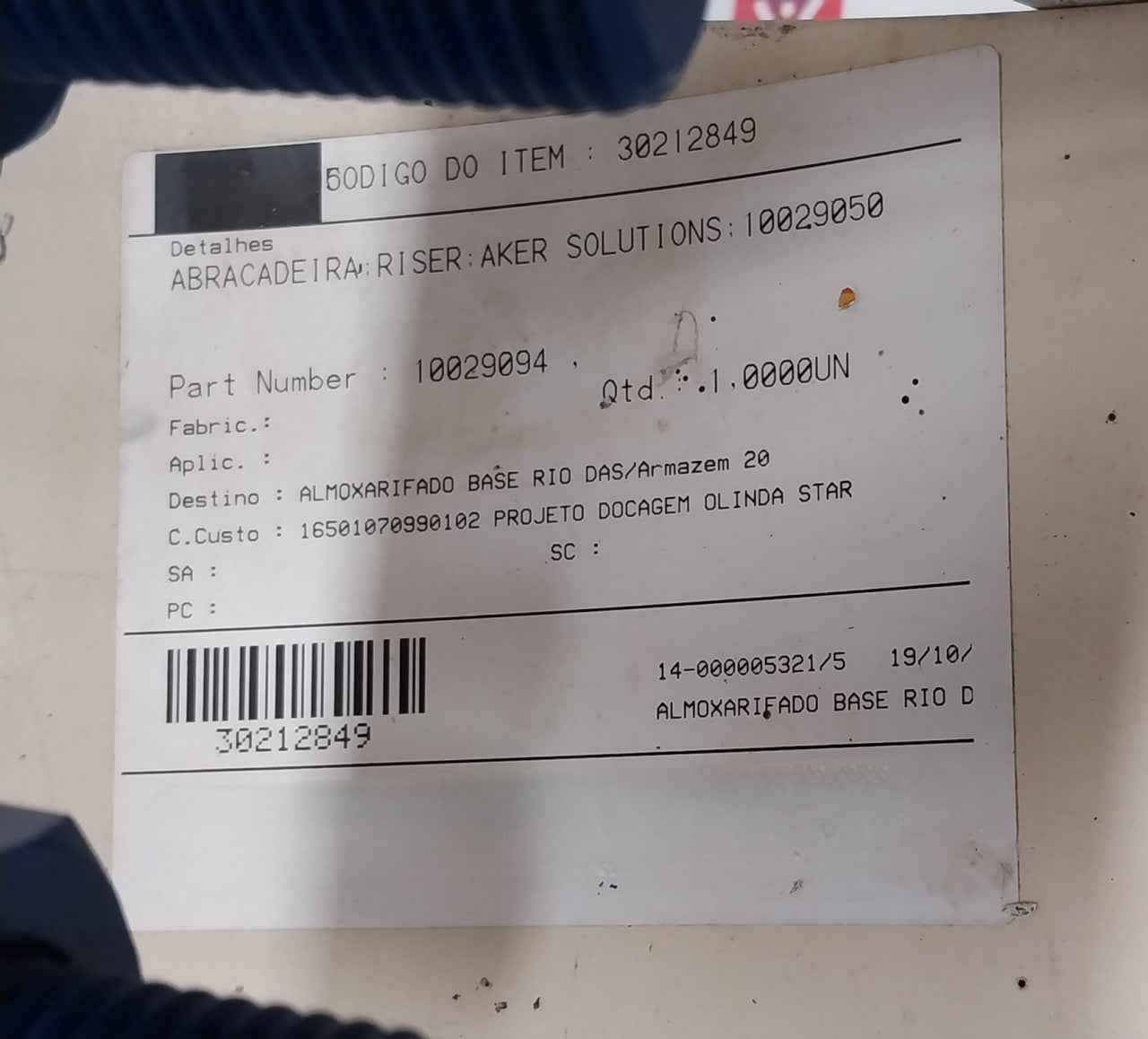 Aker 10029050 Solution Clamp F/ Application Riser Model 4500098629-10-001