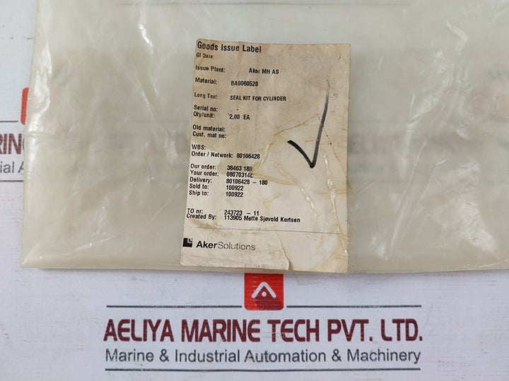 Aker Ba0060528 O-ring Seal Kit For Cylinder Kit Riser Chute Cyp20200090