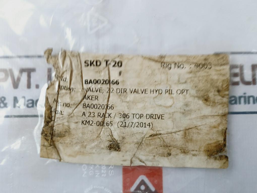 Aker Solutions BA0020366 2/2 Hydraulic Direction Valve