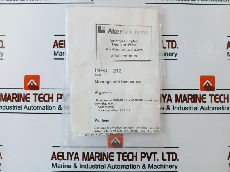 Aker V 40-w-me Filter Adsorber Complete 21055875