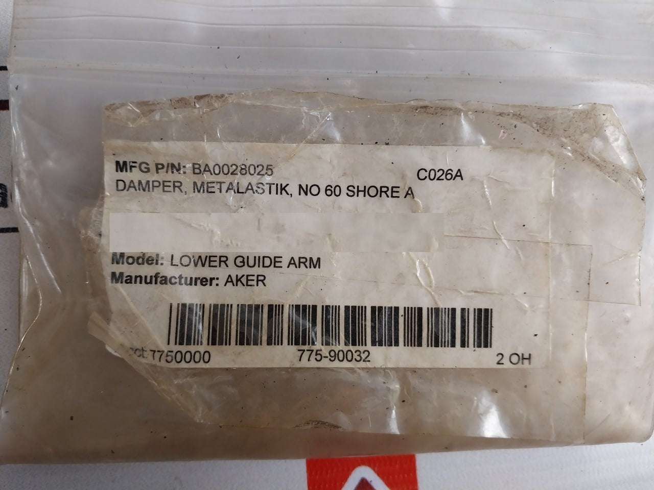 Aker Ba0028025 Damper Metalastik Lower Guide Arm