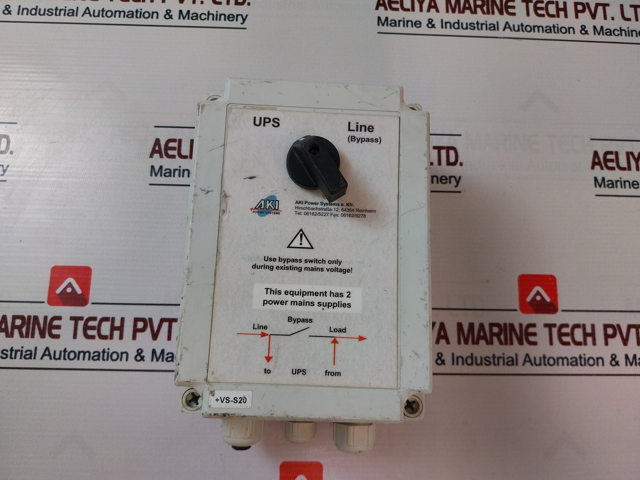 Aki Power Systems Ups Bypass Switch 20Amp 300Vac At08F349