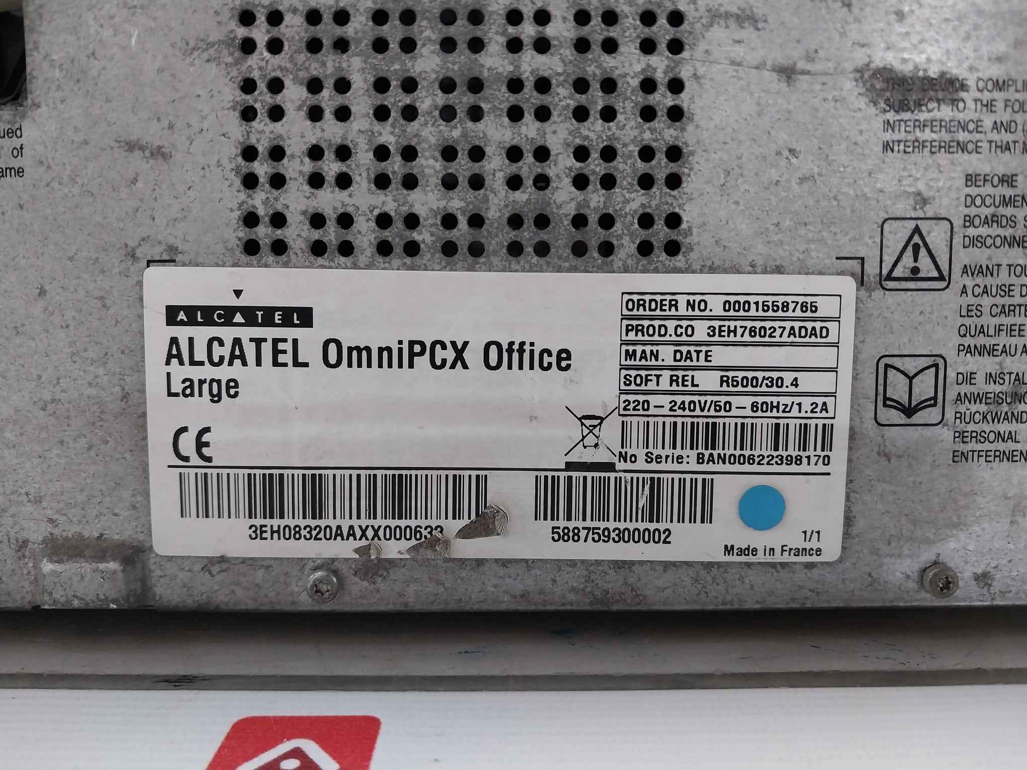 Alcatel 3Eh76027Adad Omnipcx Enterprise Communication Server R500/30.4
