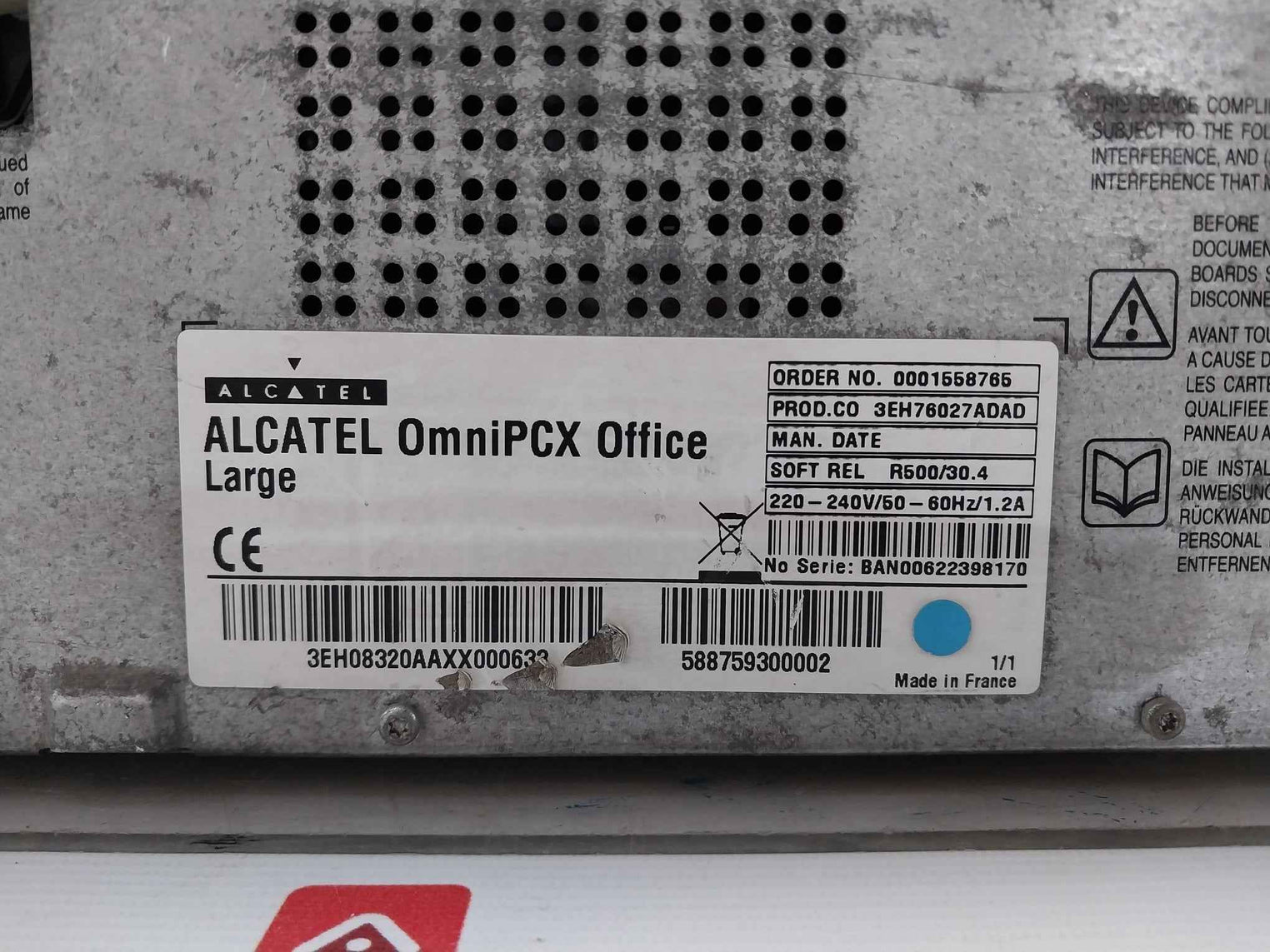 Alcatel 3Eh76027Adad Omnipcx Enterprise Communication Server R500/30.4