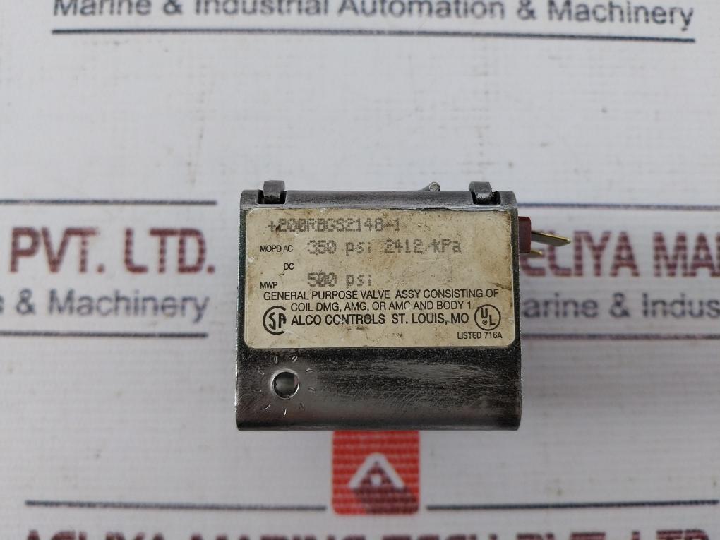 Alco Controls Ams Solenoid Coil 165629008 17/12W 350 Psi 50/60Hz