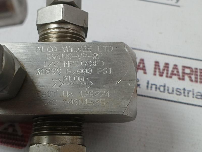 Alco Valves Gv4Ns-vp-bp Needle Valve A4-80 316Ss 6,000 Psi