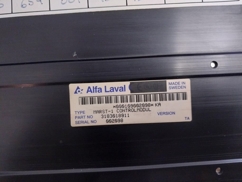 Alfa-laval Marst-1 Control Module 3183018911, 31830-1898-1 Vc- 3-d
