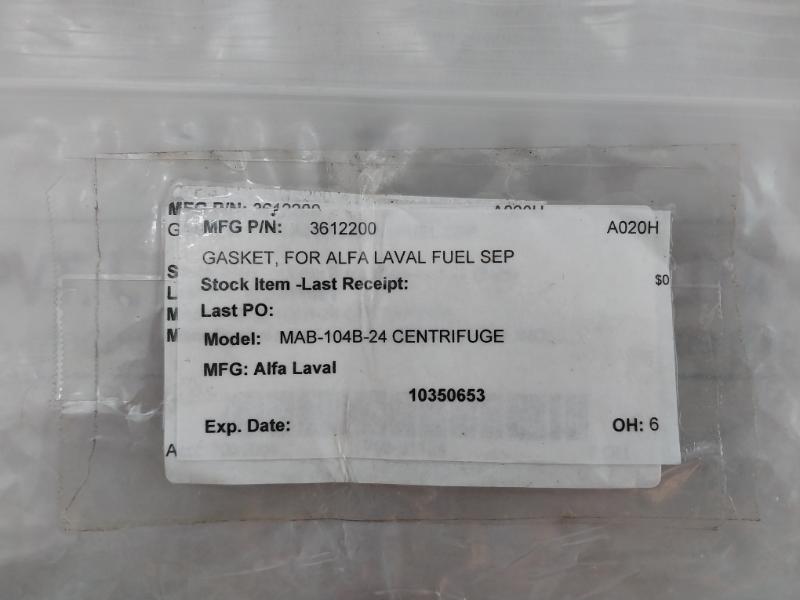 Alfa Laval 3612200 Gasket End Shield For Mab A020H