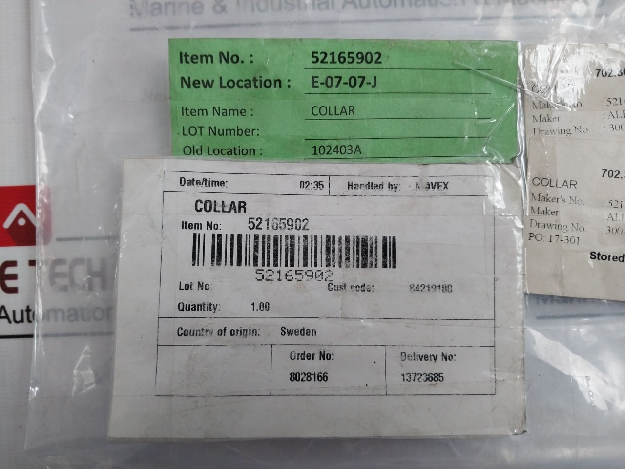 Alfa Laval 521659-02 Throw Off Collar For Mmpx Separator 300-1.2/830-1 A