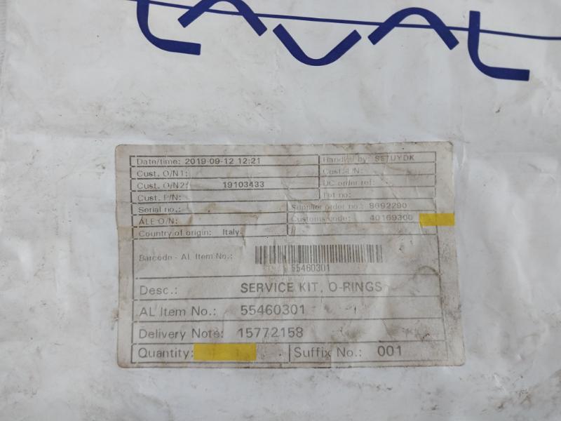 Alfa Laval 55460301 Major Service Kit O-rings With Silicon Grease