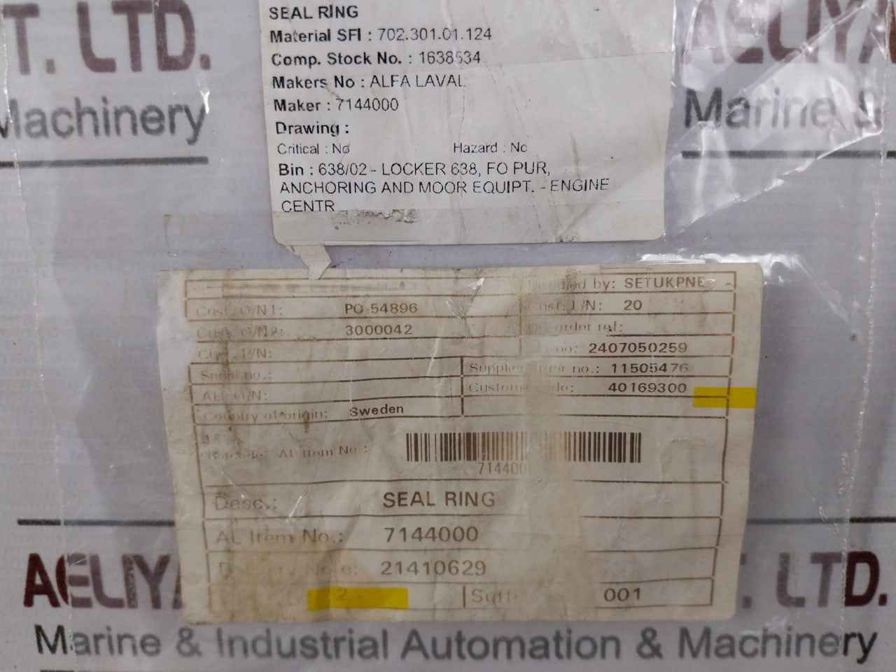 Alfa Laval 7144000 Seal Ring