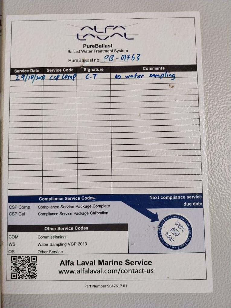 Alfa Laval Ballast Water Treatment System 9042378 01 Pureballast 3.1