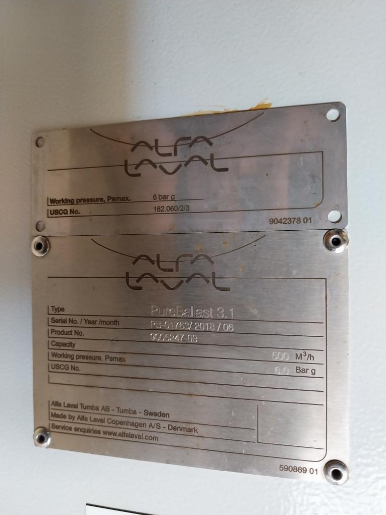 Alfa Laval Ballast Water Treatment System 9042378 01 Pureballast 3.1