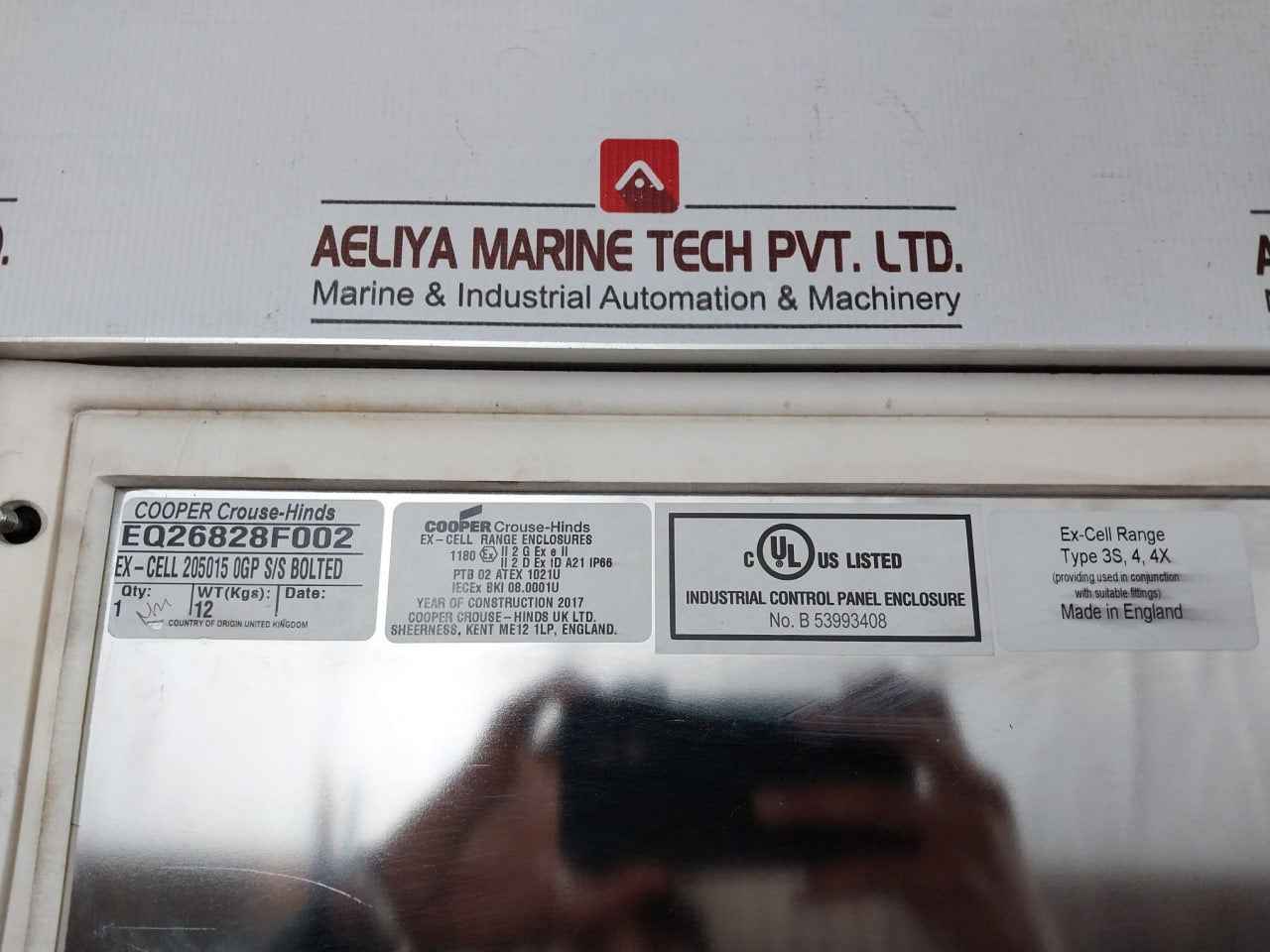 Alfa Laval Cooper Crouse-hinds Xcl Control Panel Enclosure 690V Ip66