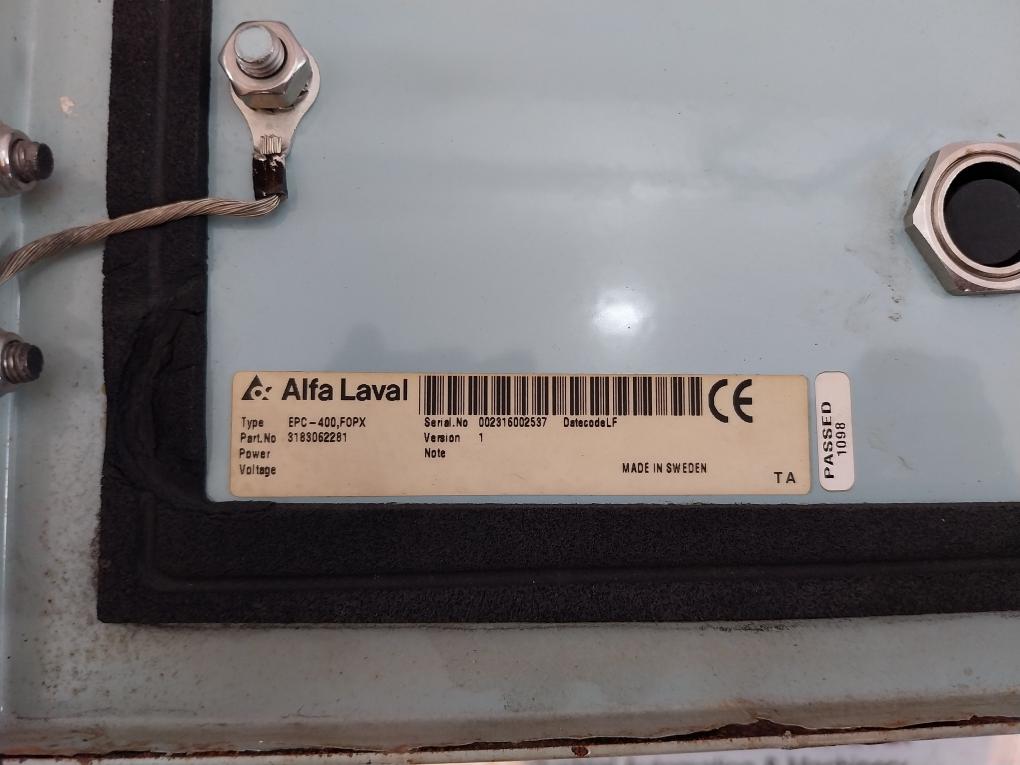 Alfa Laval Epc-400 Control Module W/ B-4635-2/3 Plc Power Supply Ver. 1