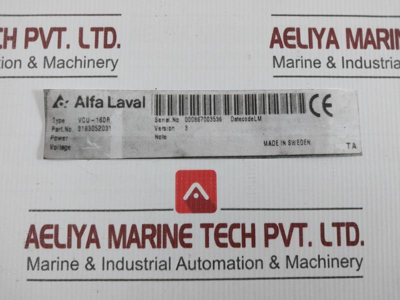 Alfa Laval Viscocity Control Unit 3183052031 Vcu-160R