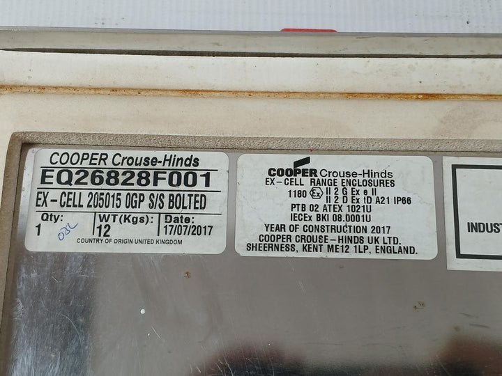 Alfa Laval Xcl Explosion-proof Electrical Enclosure 690V Ip66 Eq26828F001