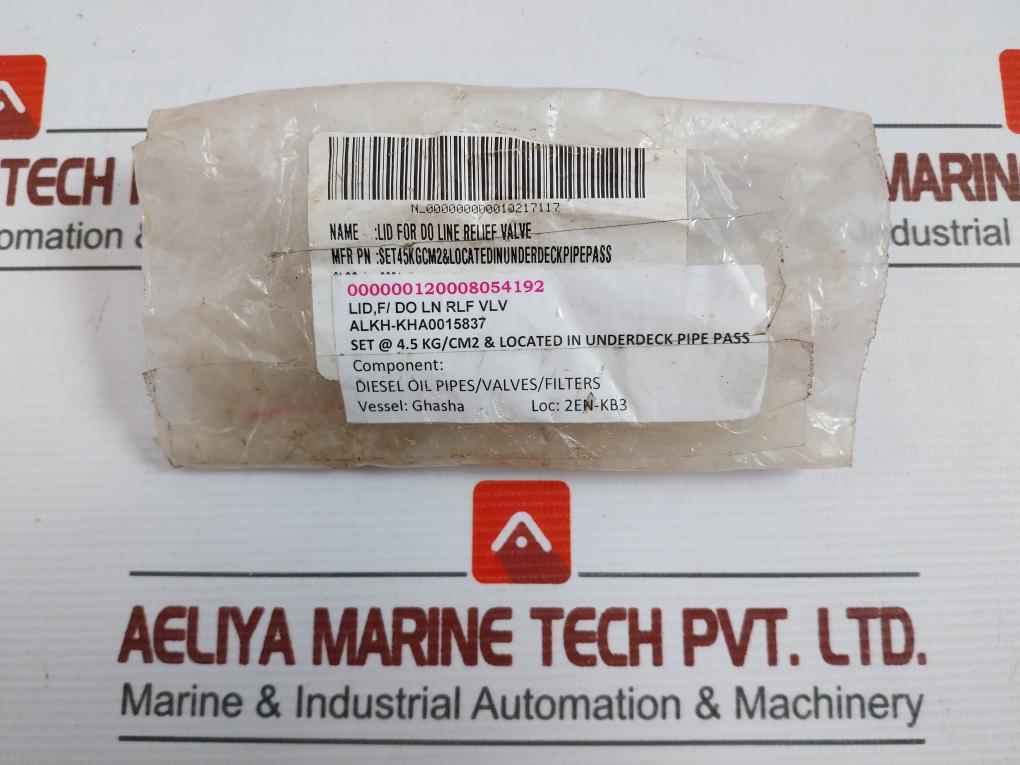 Alkh-kha0015837 Lid For Do Line Relief Valve