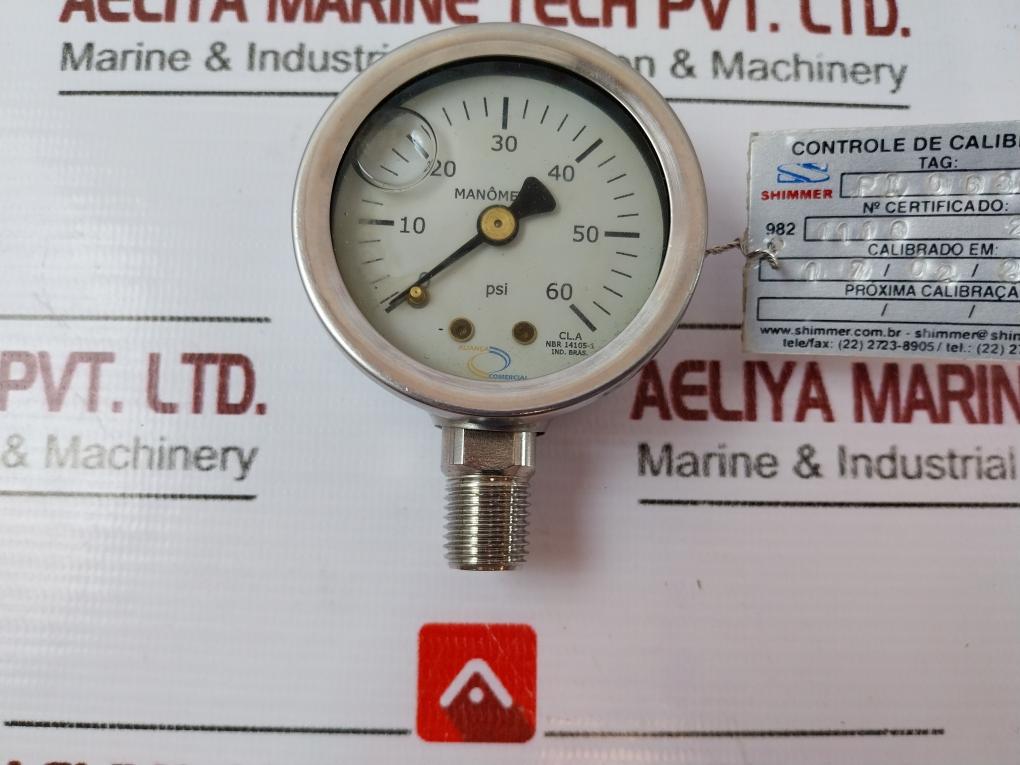 Allanca Comercial Nbr 14105-1 Manometro/Gauge 0-60 Psi Cl.A