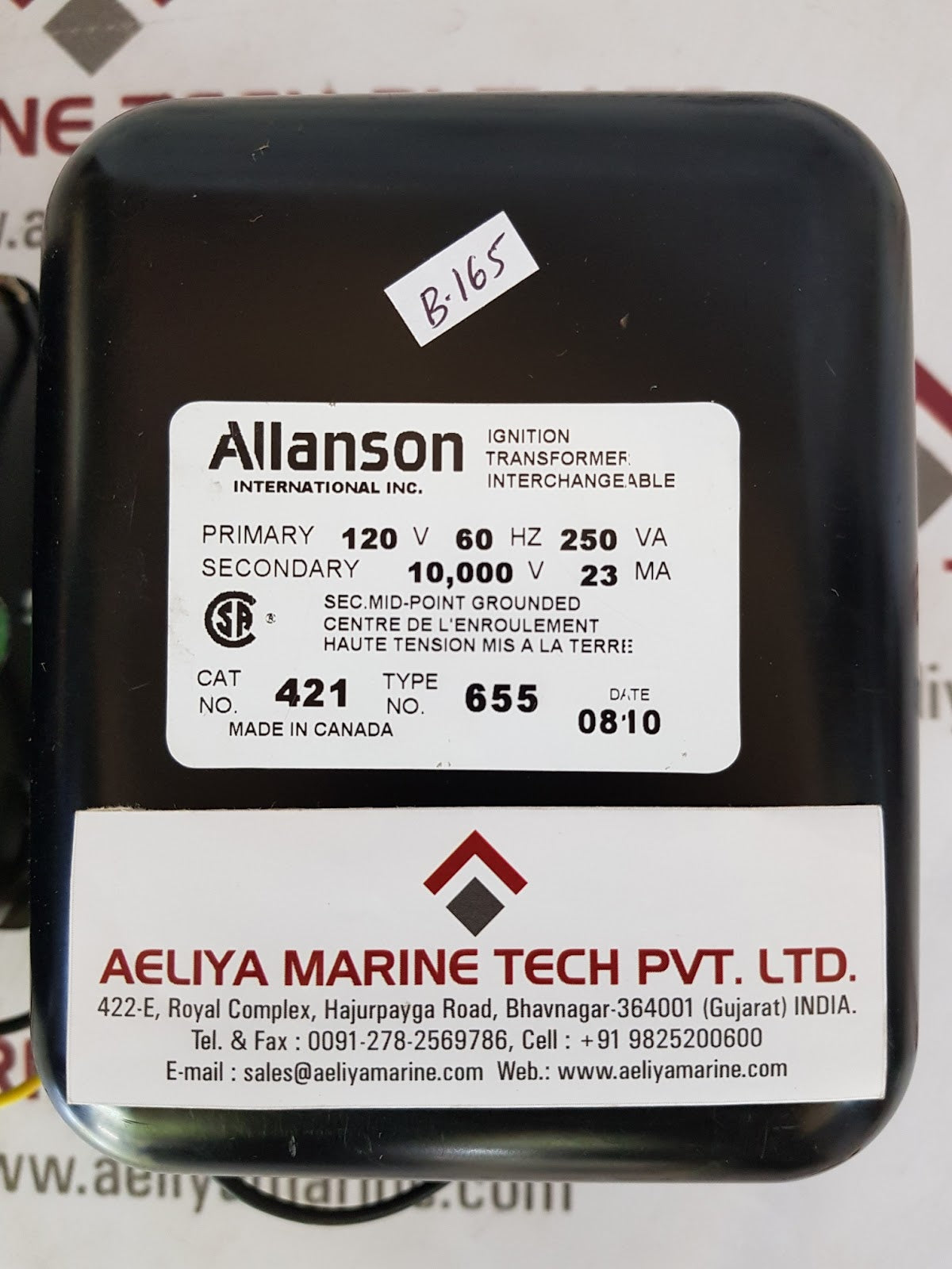 Allanson 655 Ignition Transformer 120V 60Hz 250Va