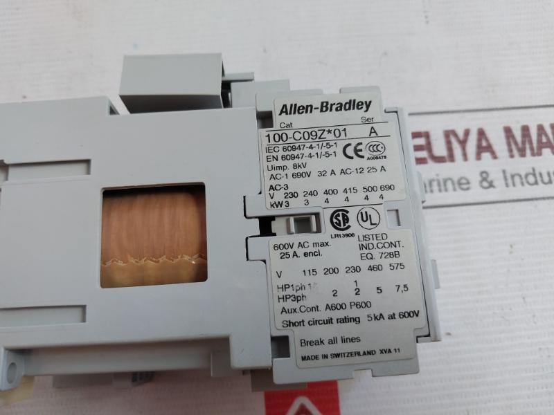 Allen-bradley 100-c09Z*01 Ser A Contactor 60947-4-1/-5-1 8Kv Ac-1 690V 32A 600V