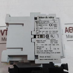 Allen-bradley 100-c12*10 Amps Contactor With Thermal Overload Relay 600V Ser. A