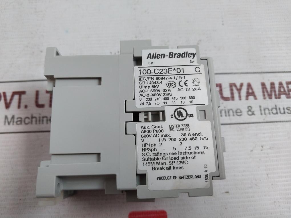 Allen-bradley 100-c23E*01 Iec Contactor Ac-1 690V 32A Ac-12 20A 265660