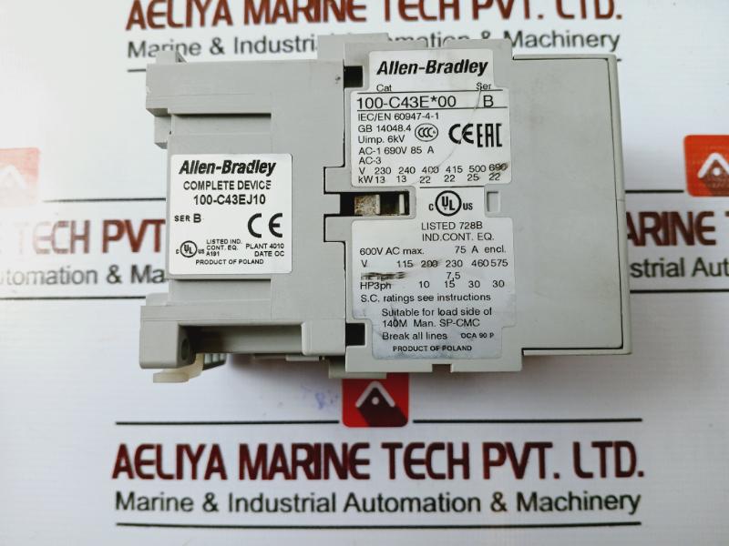 Allen-bradley 100-c43ej10 Contactor Ser B 6kv