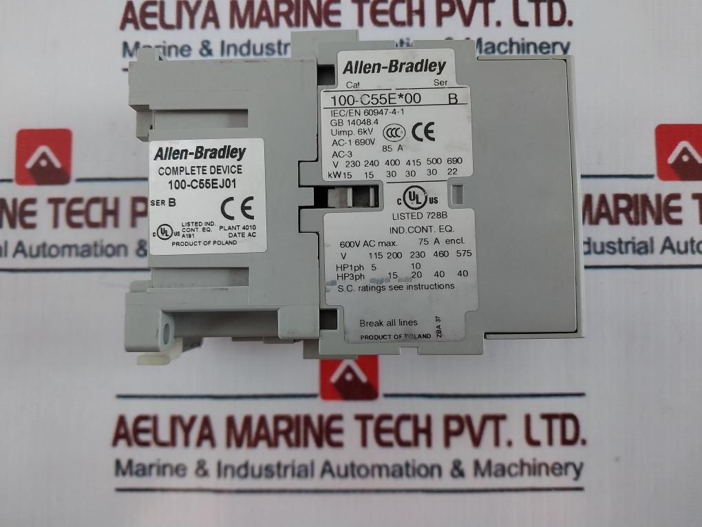 Allen-bradley 100-c55E*00 Safety Contactor 24V Dc 85A Ac-3 690V