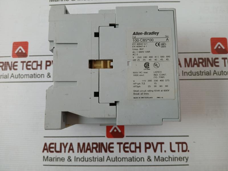 Allen-bradley 100-c85*00 Auxiliary Contactor Ser A Iec 60947-4-1 690V 100A