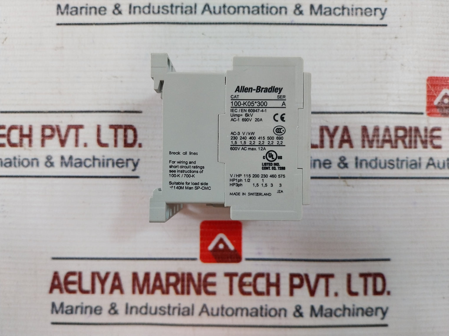 Allen-bradley 100-k05*300 Miniature Contactor 12A 600V Ser: A