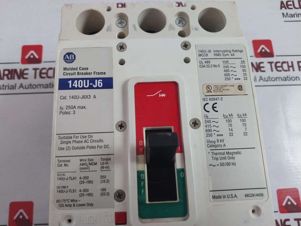Allen-bradley 140U-j6X3 Molded Case Circuit Breaker Frame 7420071016101900