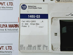 Allen-bradley 140U-q6X3 Molded Case Circuit Breaker Frame Set 600 Amps Max
