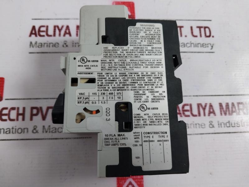 Allen-bradley 140M-c2E-c10 Motor Protection Circuit Breaker 6.3-10A Class 10