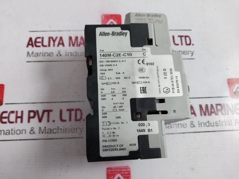 Allen-bradley 140m-c2e-c10 Motor Protection Circuit Breaker 6.3-10a Class 10