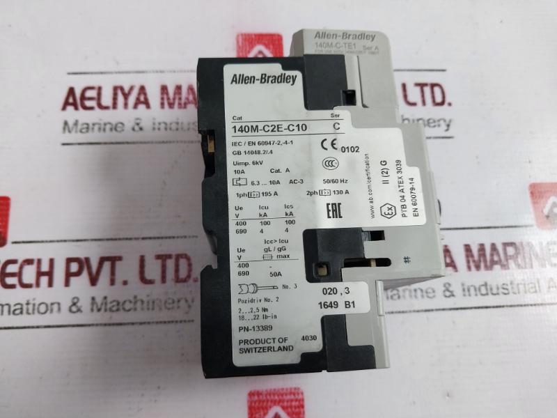 Allen-bradley 140M-c2E-c10 Motor Protection Circuit Breaker 6.3-10A Class 10