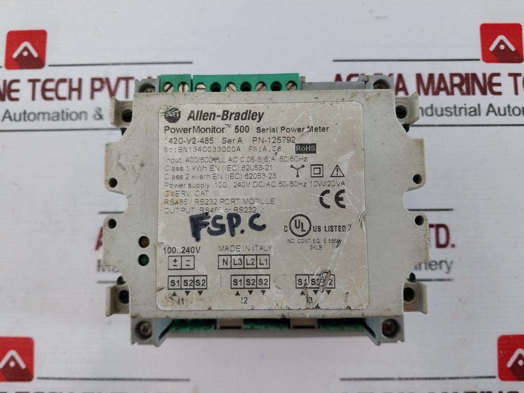 Allen-bradley 1420-v2-485 500 Serial Power Monitor Meter 100-240v Dc