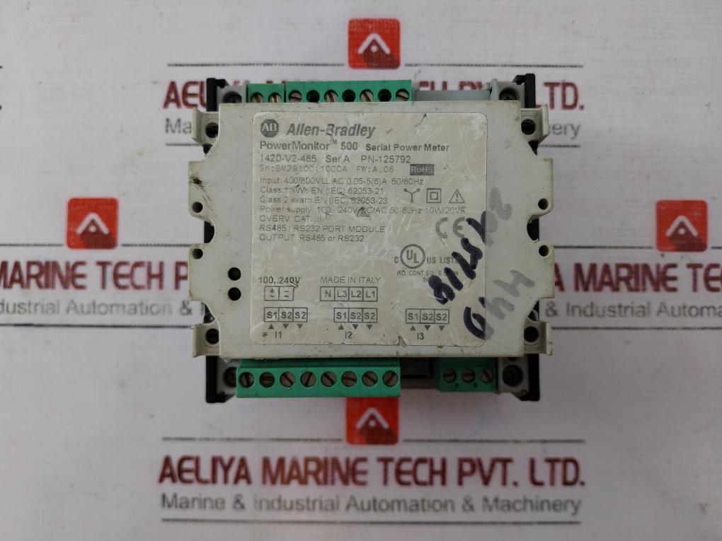 Allen-bradley 1420-v2-485 Serial Power Meter Ser A 100-240Vdc/Ac 50-60Hz 10W/20Va