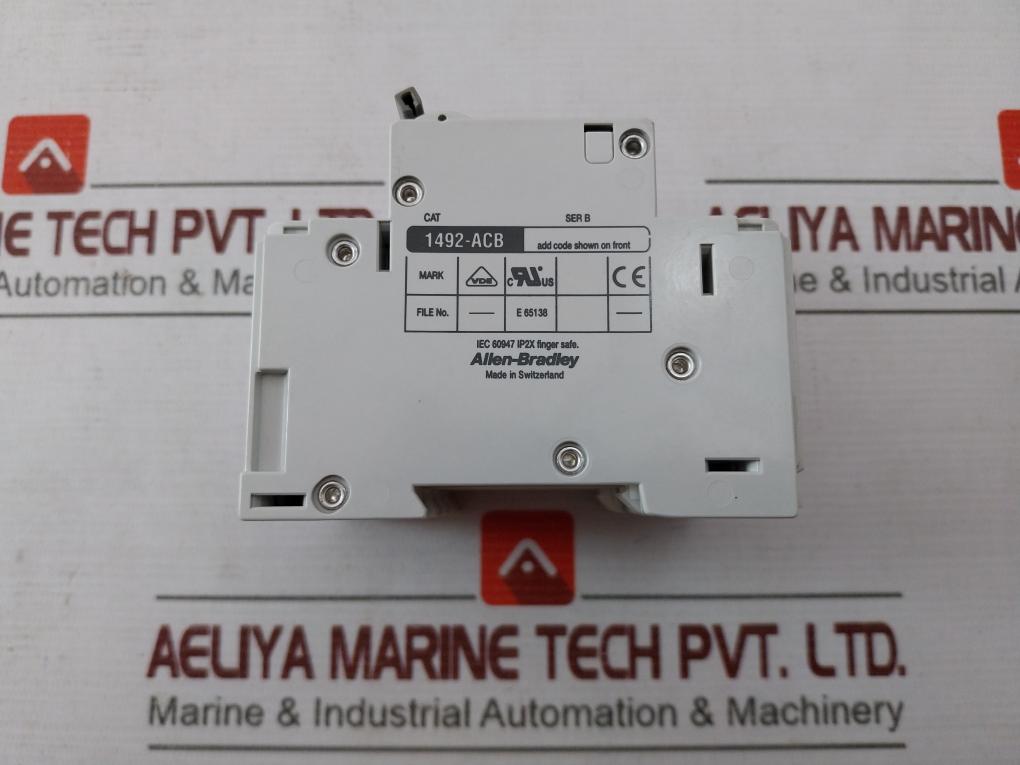 Allen-bradley 1492-acb Miniature Circuit Breaker Ser B 16A 10Hp Ac 480Y/277V