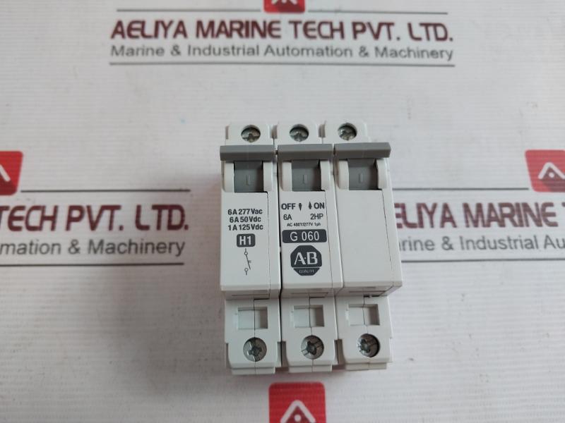 Allen-bradley 1492-cb2 Circuit Breaker Ser:C G 060, Ac420V, Ac300V Dc65V 25A 5Ka