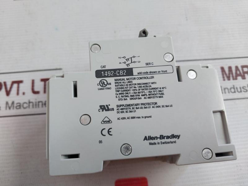 Allen-bradley 1492-cb2 Ser C Circuit Breaker Iec 60947 1492-acb 6A 277Vac