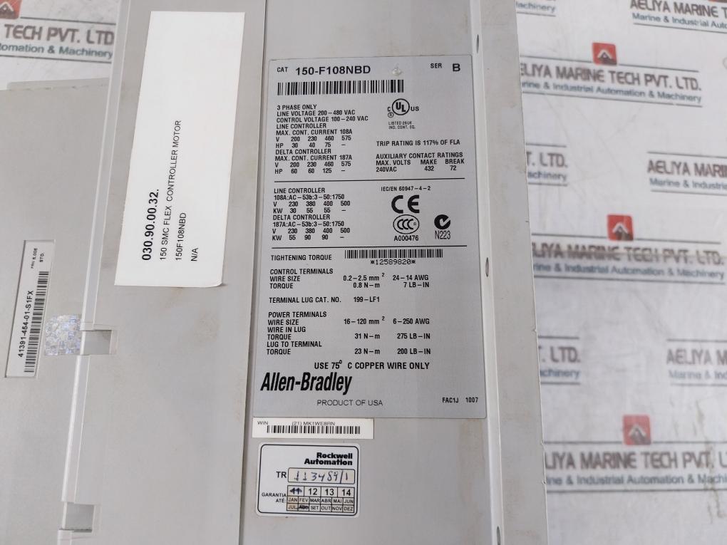 Allen-bradley 150-f108Nbd 150 Smc Flex Motor Controller Ser: B