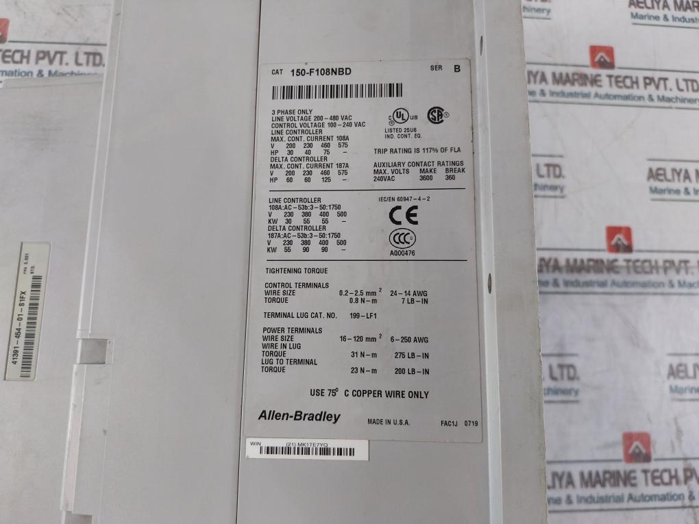 Allen-bradley 150-f108Nbd Smc-flex Control Module Ser: B