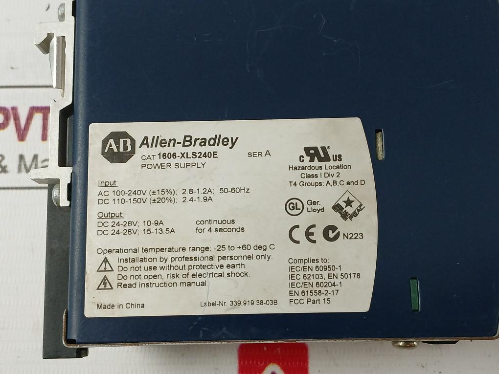 Allen-bradley 1606-xls240E Single-phase Power Supply Dc 24-28V 10-9A