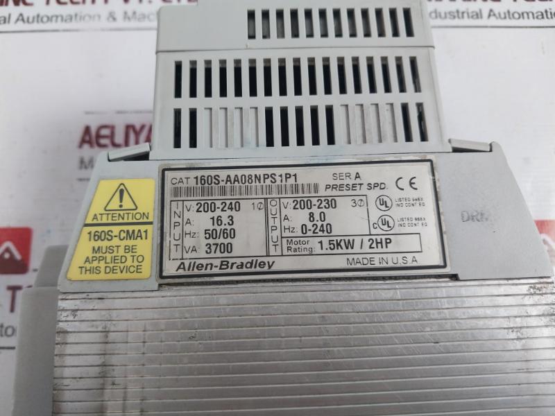 Allen-bradley 160s-aa08nps1p1 Variable Speed Drive 200-240v 16.3a 1.5kw/2hp